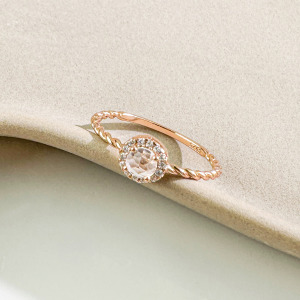 天然石│托帕石燦爛盛開 ‧ 純銀戒指