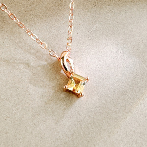 天然石│黃水晶愛的方向 ‧ 純銀項鍊