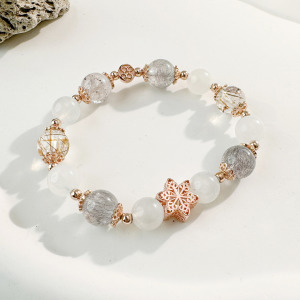 天然石│月光石 ‧ 超七 ‧ 黑金超七│月蝕 ‧ 水晶手串