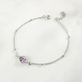 天然石│紫水晶璀璨之光 ‧ 純銀手鍊
