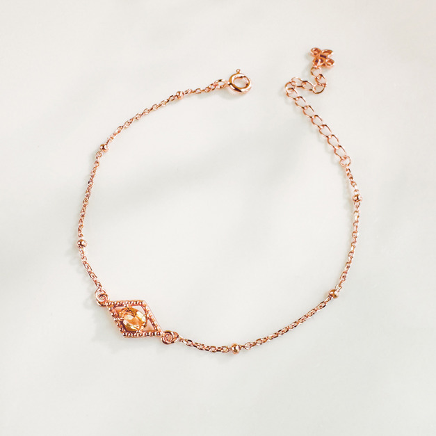 天然石│黃水晶璀璨之光 ‧ 純銀手鍊