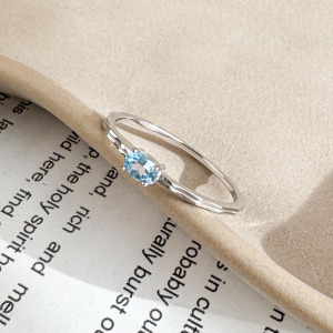 天然石│托帕石心之所望 ‧ 純銀戒指