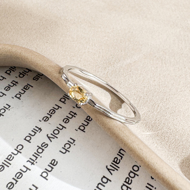 天然石│黃水晶心之所望 ‧ 純銀戒指
