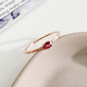 天然石│石榴石心之所望 ‧ 純銀戒指