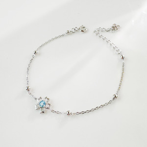 天然石│托帕石初戀櫻花 ‧ 純銀手鍊