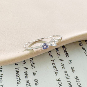 天然石│堇青石 ‧ 托帕石│拼湊對白 ‧ 純銀戒指