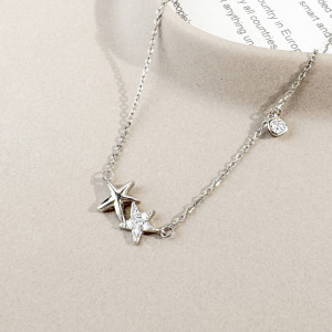 甜蜜雙星 ‧ 純銀項鍊