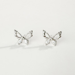 華麗鑽蝴蝶 ‧ 純銀耳環