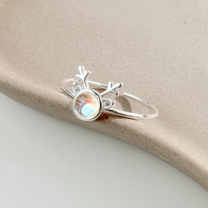 聖誕麋鹿 ‧ 純銀戒指