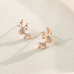 小鑽麋鹿 ‧ 純銀耳環