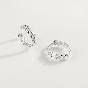 小葉圈 ‧ 純銀耳環