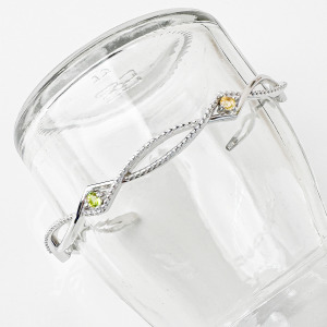 天然石│橄欖石 ‧ 黃水晶│幸福交織手環 ‧ 純銀手鍊