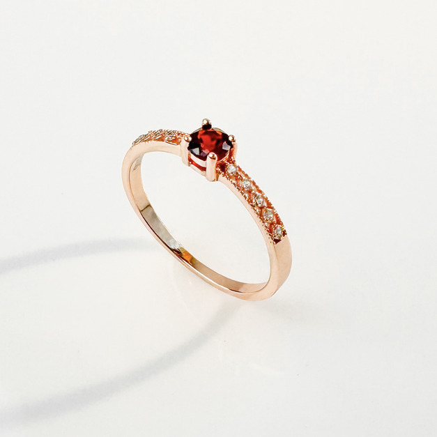 天然石│石榴石璀璨年華 ‧ 純銀戒指