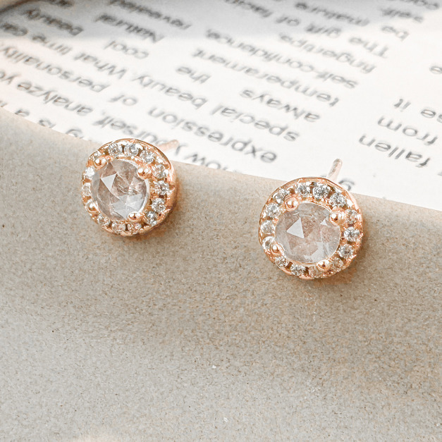 天然石│托帕石燦爛盛開 ‧ 純銀耳環