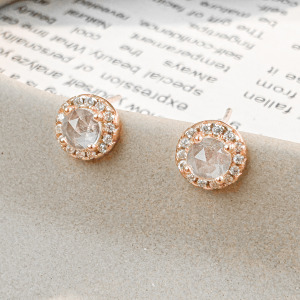 天然石│托帕石燦爛盛開 ‧ 純銀耳環