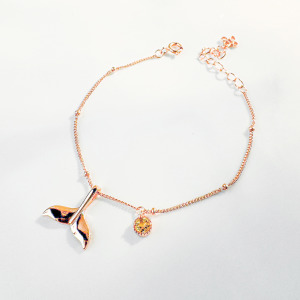 天然石│黃水晶浪漫人魚 ‧ 純銀手鍊