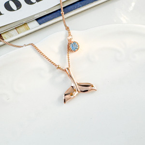 天然石│托帕石浪漫人魚 ‧ 純銀項鍊