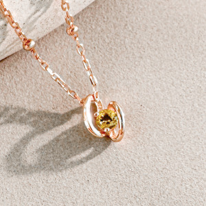 天然石│黃水晶微光幸福 ‧ 純銀項鍊