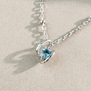 天然石│托帕石微光幸福 ‧ 純銀項鍊