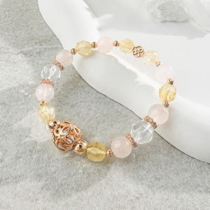 天然石│粉水晶 ‧ 黃水晶 ‧ 白水晶│圓舞曲 ‧ 水晶手串