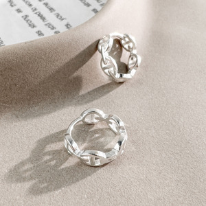 日環蝕圈 ‧ 純銀耳環 (銀)