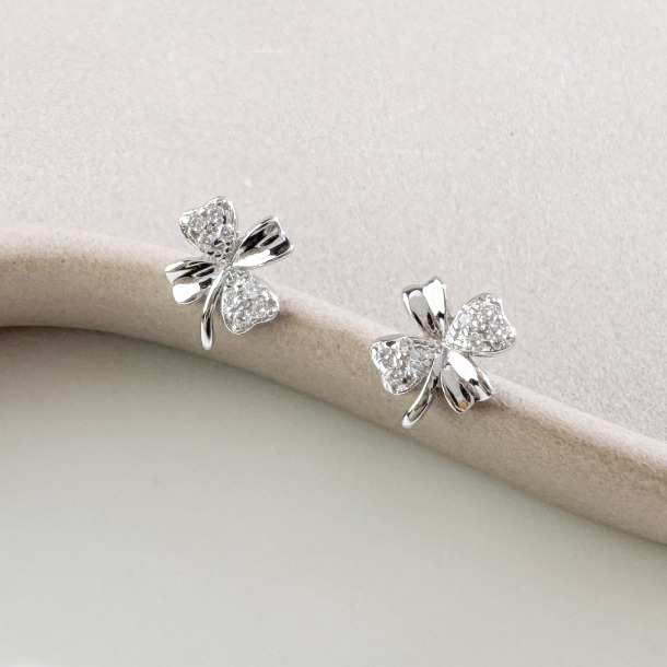 搖曳幸運草 ‧ 純銀耳環