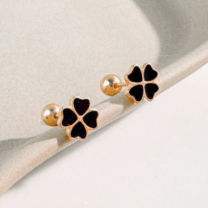 幸運草轉珠 ‧ 純銀耳環