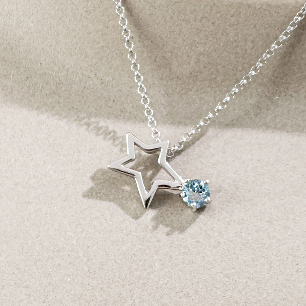 天然石│托帕石星辰 ‧ 純銀項鍊