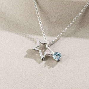 天然石│托帕石星辰 ‧ 純銀項鍊