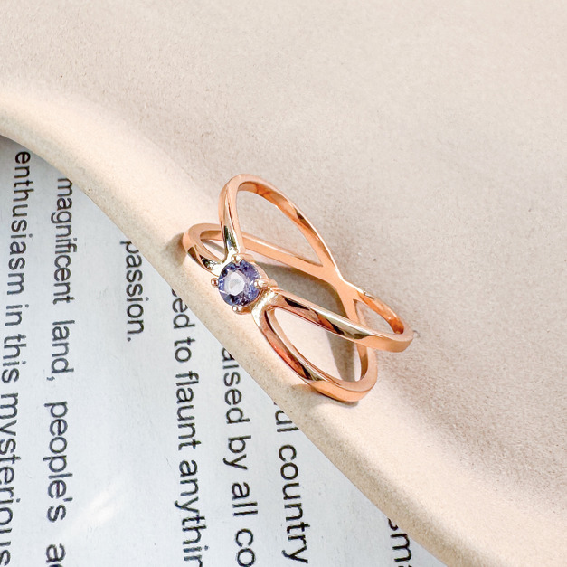 天然石│堇青石圓舞曲 ‧ 純銀戒指