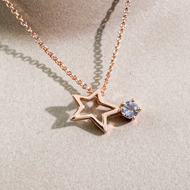 天然石│堇青石星辰 ‧ 純銀項鍊