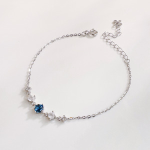 天然石│托帕石 ‧ 月光石 ‧ 白水晶│圓舞曲 ‧ 純銀手鍊