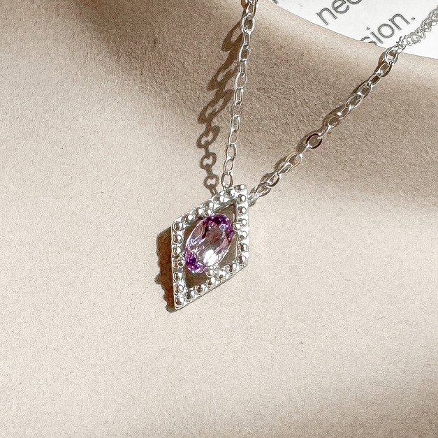 天然石│紫水晶璀璨之光 ‧ 純銀項鍊