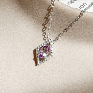 天然石│紫水晶璀璨之光 ‧ 純銀項鍊