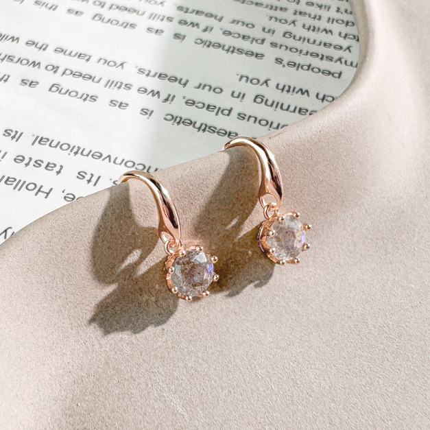 天然石│拉長石圓舞曲 ‧ 純銀耳環