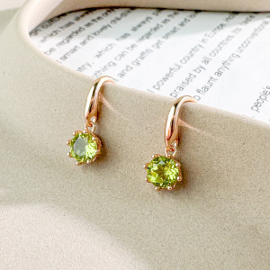 天然石│橄欖石圓舞曲 ‧ 純銀耳環