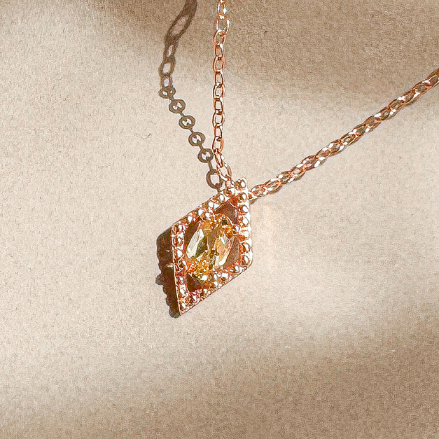 天然石│黃水晶璀璨之光 ‧ 純銀項鍊