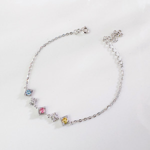 天然石│托帕石 ‧ 粉碧璽 ‧ 黃水晶│浪漫交響曲 ‧ 純銀手鍊