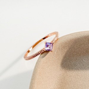 天然石│紫水晶愛的方向 ‧ 純銀戒指