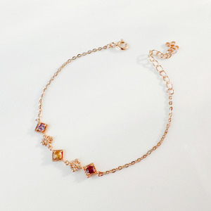 天然石│紫水晶 ‧ 黃水晶 ‧ 石榴石│浪漫交響曲 ‧ 純銀手鍊