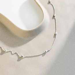 質感米粒 ‧ 純銀項鍊