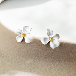 梔子花 ‧ 純銀耳環