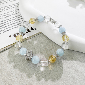 天然石│海藍寶 ‧ 白水晶 ‧ 黃水晶│仲夏夜之夢 ‧ 水晶手串
