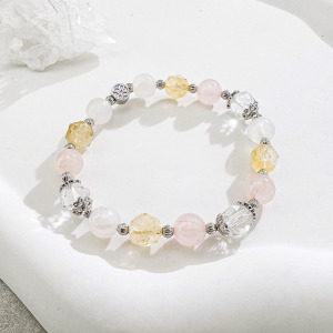 天然石│白水晶 ‧ 粉水晶 ‧ 黃水晶 ‧ 月光石│情竇初開 ‧ 水晶手串