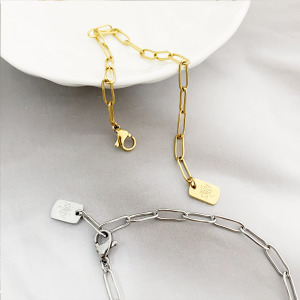 鍊條鐵牌鋼手鍊