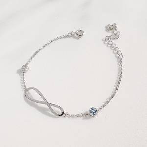 天然石│白水晶 ‧ 托帕石│永恆無限 ‧ 純銀手鍊