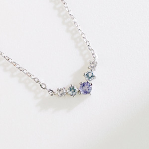 天然石│堇青石 ‧ 托帕石 ‧ 白水晶│幸福期盼 ‧ 純銀項鍊