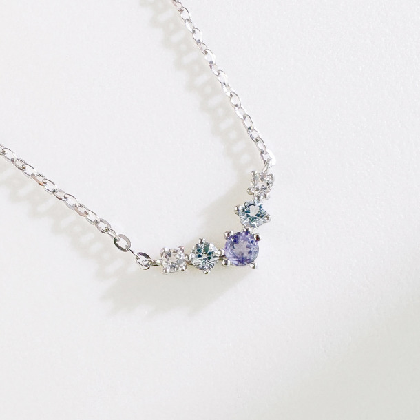 天然石│堇青石 ‧ 托帕石 ‧ 白水晶│幸福期盼 ‧ 純銀項鍊