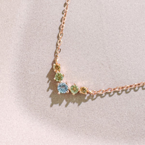 天然石│托帕石 ‧ 橄欖石 ‧ 黃水晶│幸福期盼 ‧ 純銀項鍊