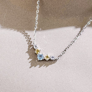 天然石│托帕石 ‧ 黃水晶 ‧ 拉長石│幸福期盼 ‧ 純銀項鍊